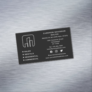 Social Media Real Anwesen Agent Neuer Zuhause Magnetische Visitenkarte