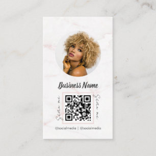 Social Media Roségold Marmor Elegant Visitenkarte