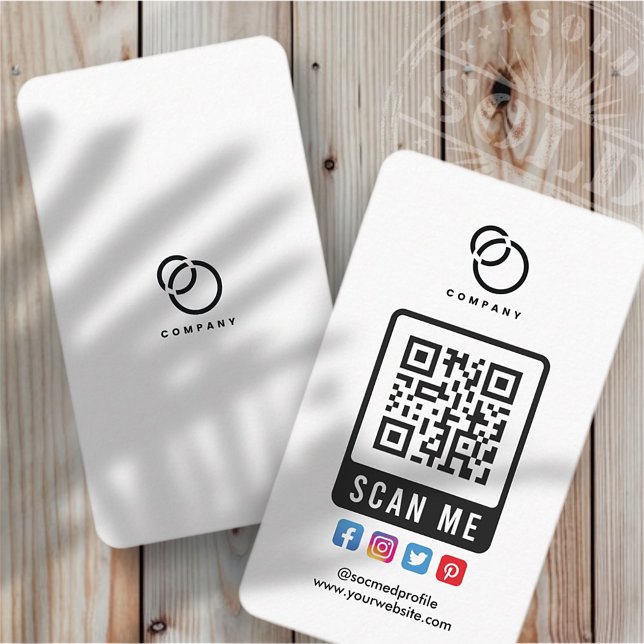 Social Media Scan ME QR Code Logo Modern Einfach Visitenkarte (Von Creator hochgeladen)