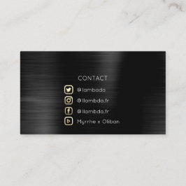 Social Media TwitterYouTubeInstagraFaceFB Black Visitenkarte
