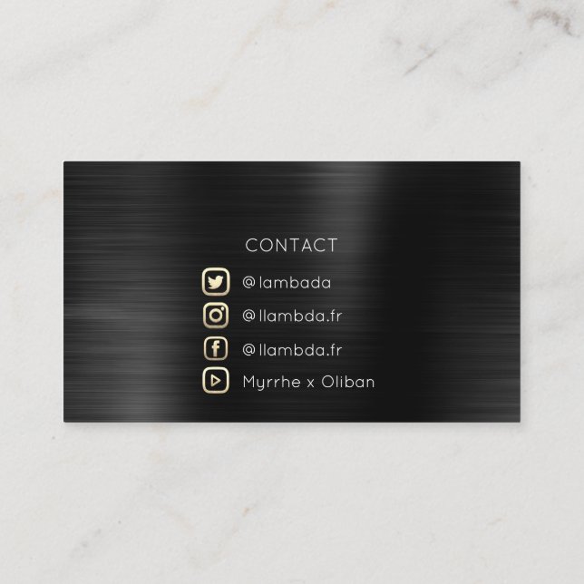 Social Media TwitterYouTubeInstagraFaceFB Black Visitenkarte (Rückseite)