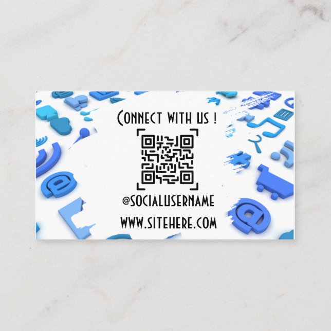 Social-Media-Visitenkarte Visitenkarte (Rückseite)