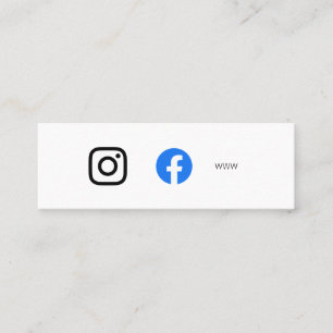 Social Media & Website Minimalistisch Simple White Mini Visitenkarte