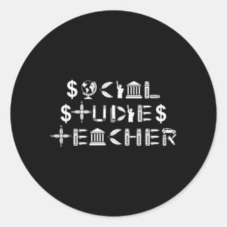 Social Studies Teacher Gift Men Women Runder Aufkleber