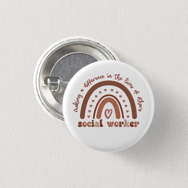 Social Worker Appreciation Graduation Gifts Button (Vorne & Hinten)
