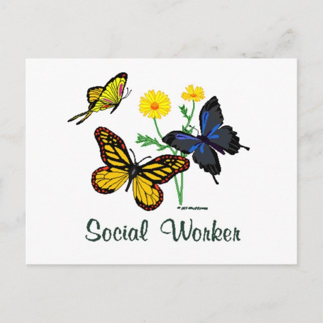 Social Worker Butterflies Postkarte (Vorderseite)
