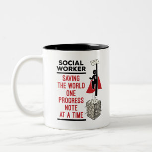 Social Worker Funny Progress Note Social Work Zweifarbige Tasse