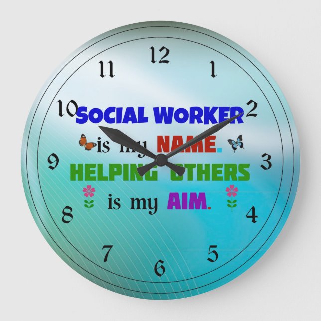 Social Worker is My Name Große Wanduhr (Vorderseite)