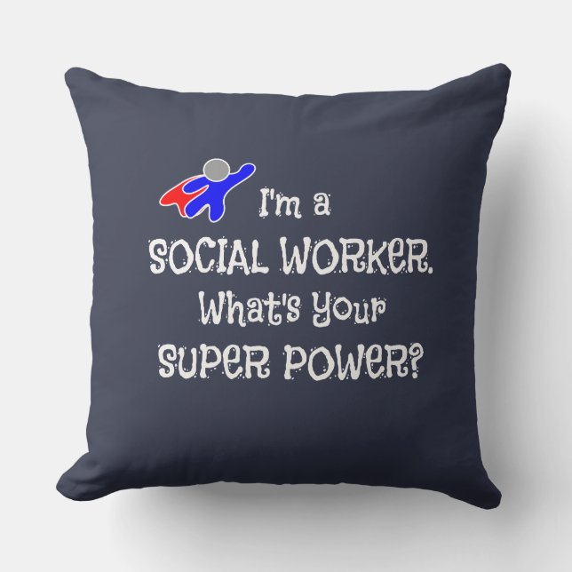 Social Worker Super Power Kissen (Vorderseite)