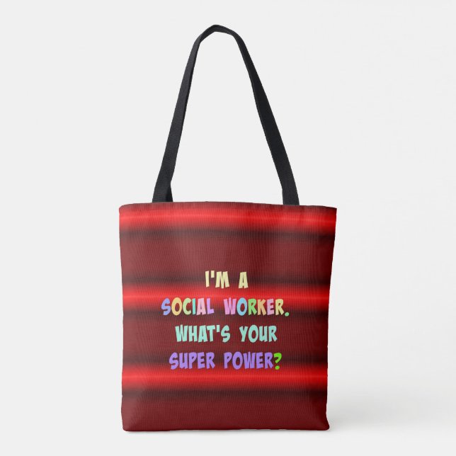 Social Worker Super Power Tasche (Rückseite)