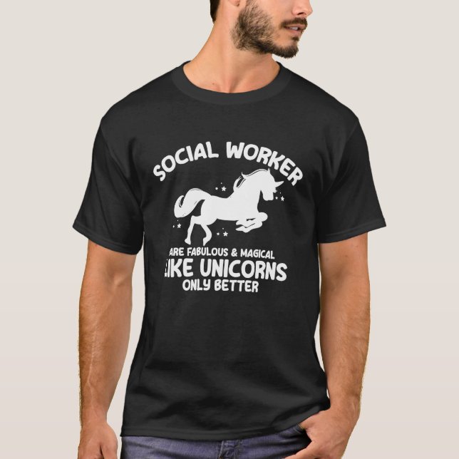 Social Worker Unicorn Social Educator Caregiver Sc T-Shirt (Vorderseite)