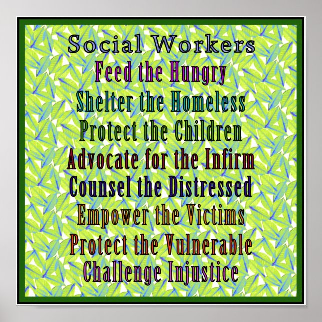 Social Workers Work! Poster (Vorne)