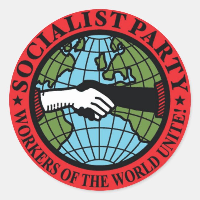 SOCIALISTISCHES PARTY USA RUNDER AUFKLEBER (Vorderseite)