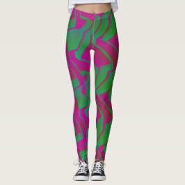 Socialite Oh mein grünes rosa Muster Leggings