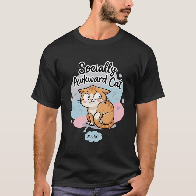 Socially Awkward Cat Tee | Introvert Cat Lover (Vorderseite)