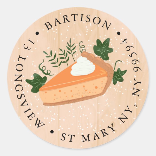 Société à tarte citrouille Classic Round Sticker (Devant)