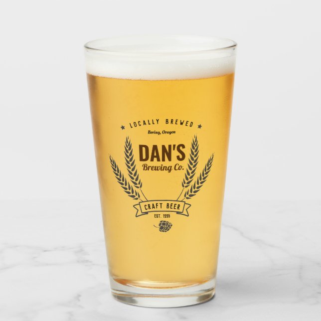 Société de brasserie personnalisée Verre de bière (Devant (rempli))