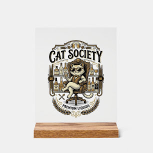 Société de chats Bar à alcool Humour Vintage Vecte
