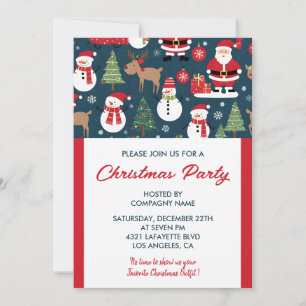 Société Noël fête Invitation cerf père Noël