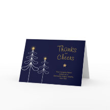 Société Noël Merci Cartes Personnalisées Bleu