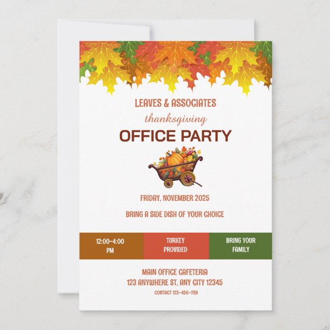 Société Thanksgiving Office Party Invitation (Devant)