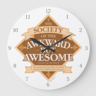 Society of the Awkward But Awesome Large Clock Große Wanduhr