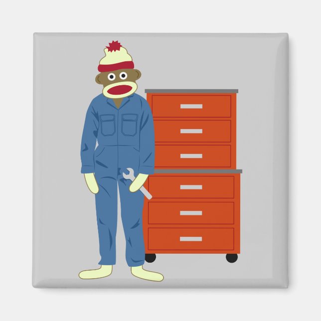 Sock-Affen-Mechanik Magnet (Vorne)