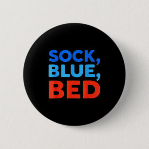 Sock Blau Bett Lustiges Meme Button