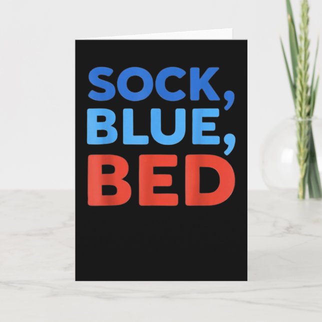 Sock Blaue Bett Funny Meme  Karte (Vorderseite)