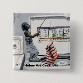 Sock Criminal Fishing Crime Fantasy Art Button