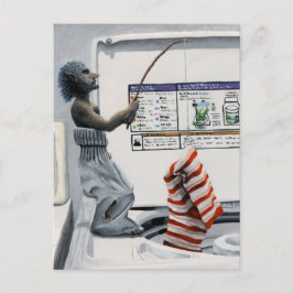 Sock Criminal Fishing Crisis Fantasy Art Postkarte