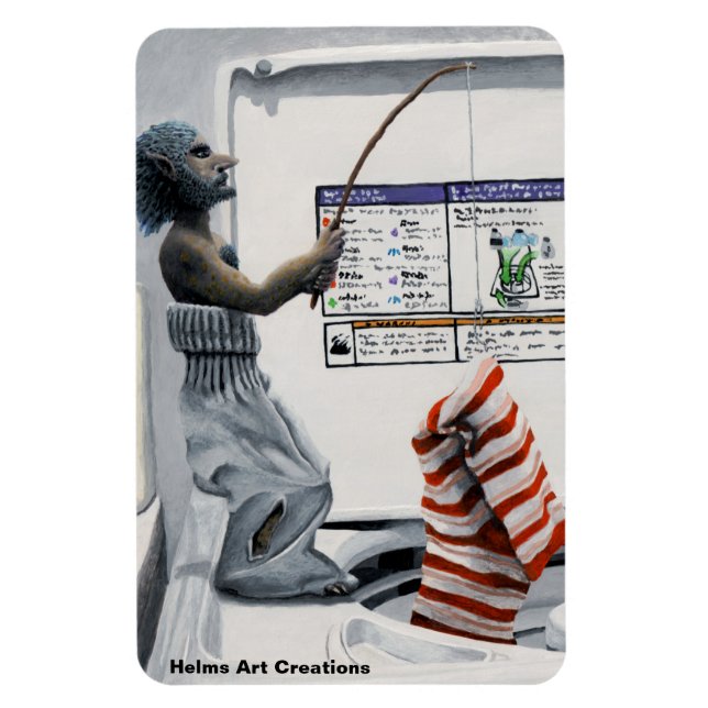 Sock Criminal Fishing Crisis Foto Magnet (Vertikal)