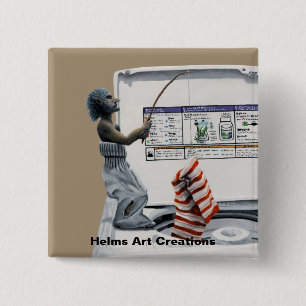 Sock Criminal Fishing Fantasy Art Button
