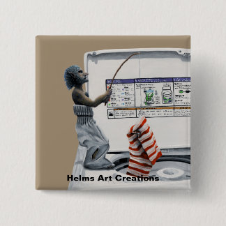 Sock Criminal Fishing Fantasy Art Button