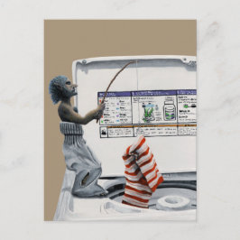 Sock Criminal Fishing Fantasy Art Postcard Postkarte