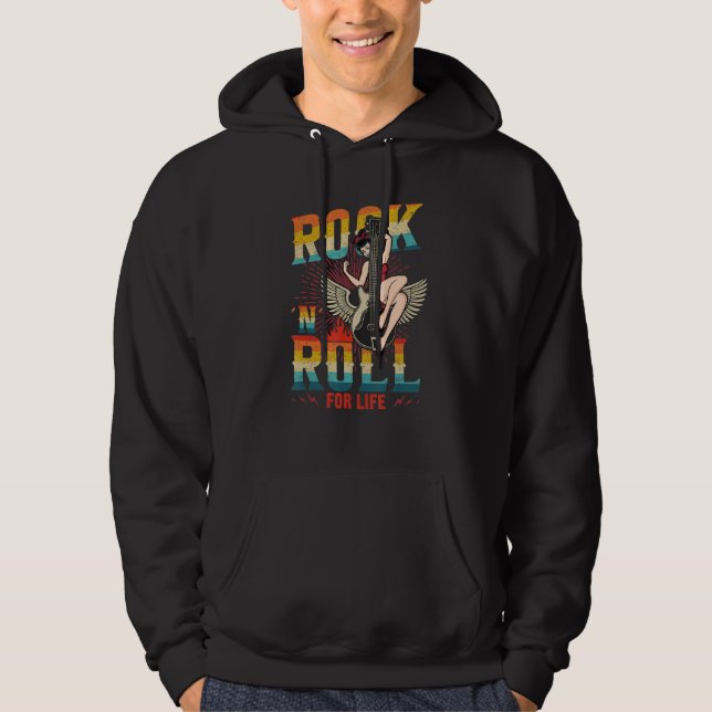 Sock Hop Costume Rock 'n' Roll for Life Greaser Ba Hoodie (Vorderseite)
