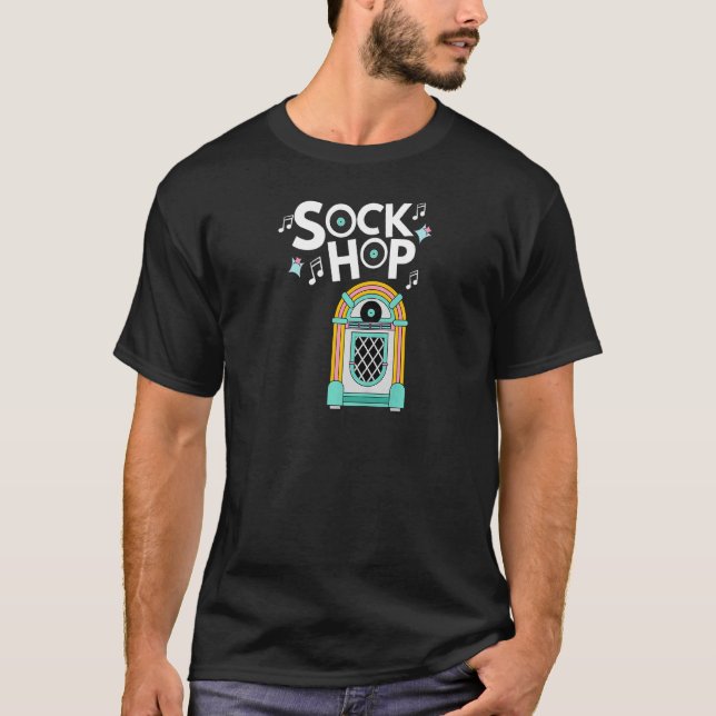 Sock Hop Jukebox Theme Party für Frauen in den 50e T-Shirt (Vorderseite)