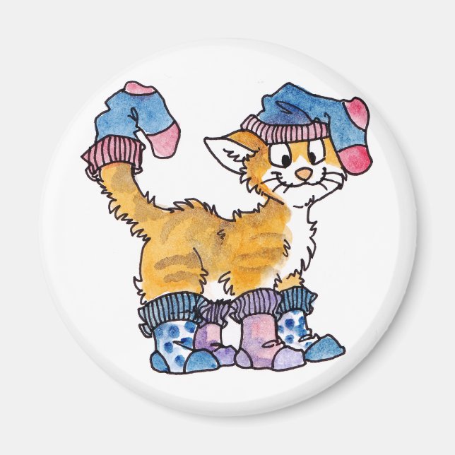 Sock Kitty Magnet (Vorne)