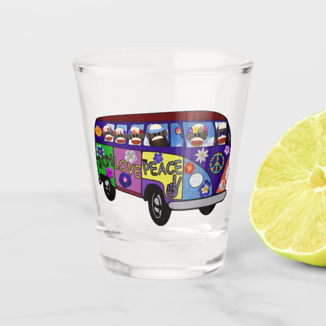 Sock Money Peace Bus Shot Glass Schnapsglas (Vorderseite)