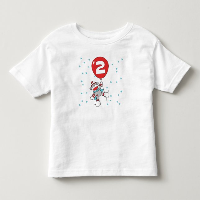 Sock Monkey 2. Geburtstag Kleinkind T-shirt (Vorderseite)