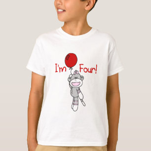 Sock Monkey 4. Geburtstag Tshirts und Geschenke