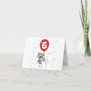 Sock Monkey 6. Geburtstag Einladungen