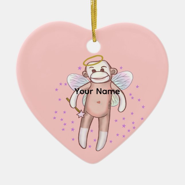 Sock Monkey Angel Ornament (Vorne)