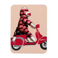 Sock Monkey auf Red Moped