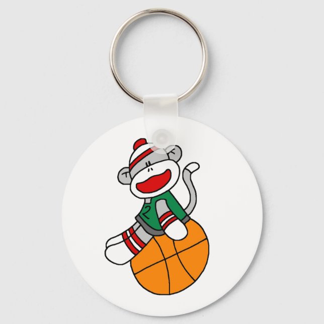 Sock Monkey Basketball Schlüsselanhänger (Vorderseite)
