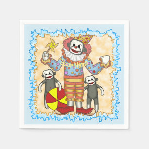 Sock Monkey Birthday Serviette