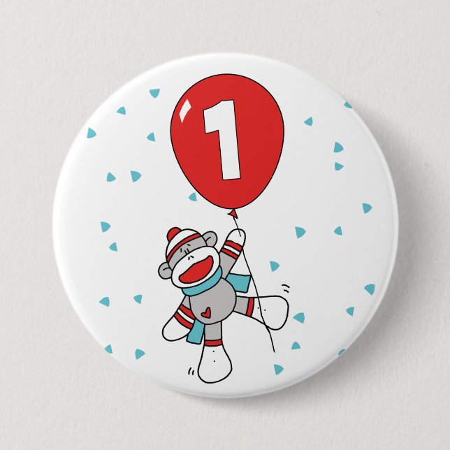 Sock Monkey Button (Vorderseite)