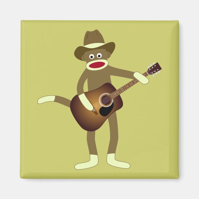 Sock Monkey Country Music Magnet (Vorne)