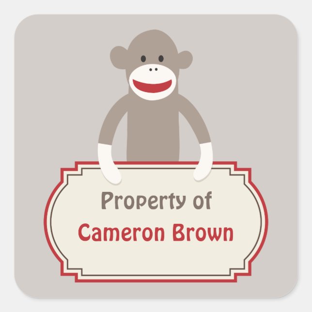 Sock Monkey customisé autocollant (Devant)