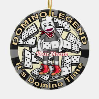 Sock Monkey Domino Legende Keramik Ornament